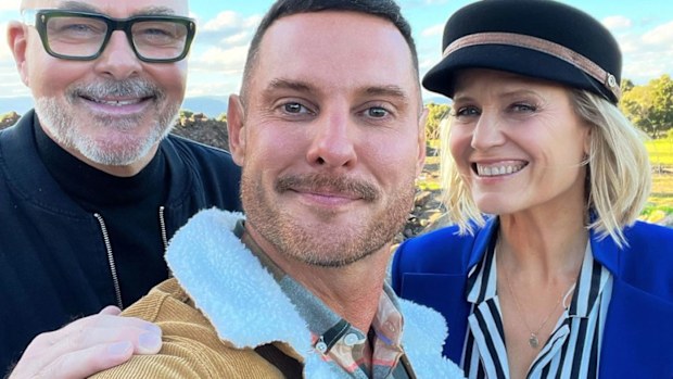 Neale Whitaker, Darren Palmer and Shaynna Blaze The Block 2022