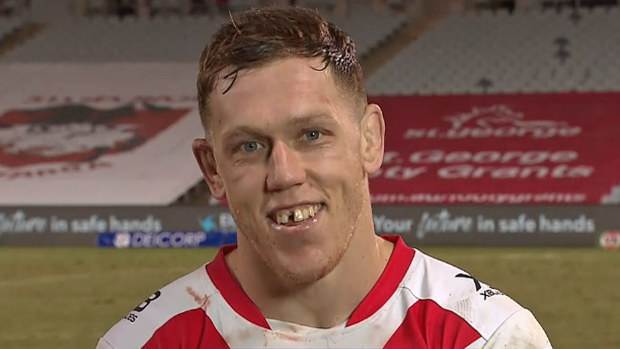 Cameron McInnes sported a toothless grin after the Dragons' much-needed win