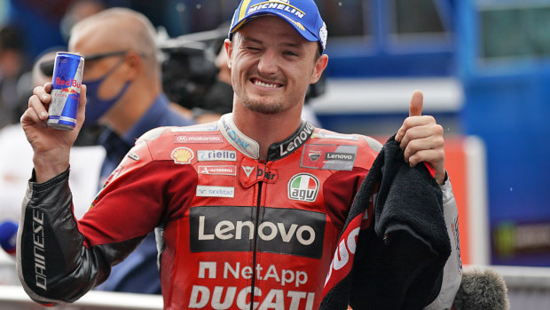 Jack Miller celebrates qualifying second