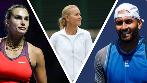 Aryna Sabalenka, Nick Kyrgios y Rennae Stubbs.