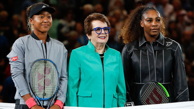 Osaka and Williams with Billie Jean King