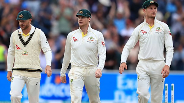 Steve Smith (CENTRE) with David Warner and Cameron Bancroft