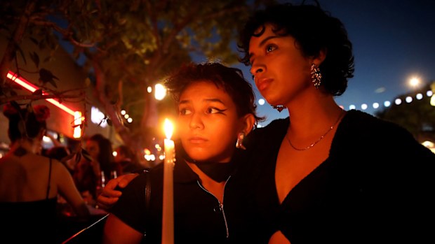 A candlelight vigil in Los Angeles