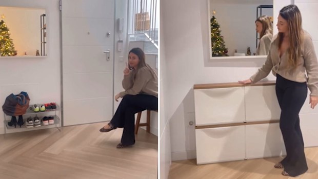 Cris turns four Trones units and some wood into a stylish, renter-friendly entryway storage unit