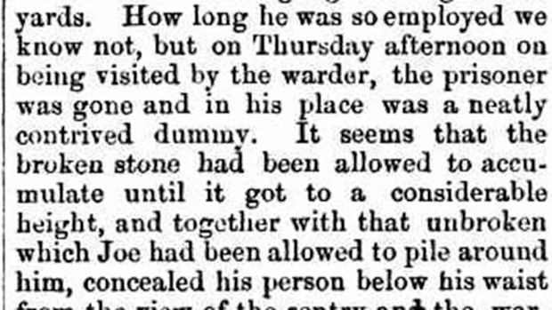 The Perth Gazette and West Australian Times wrote at length about Moondyne Joe's escape.