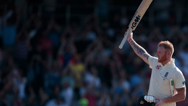 Ben Stokes signals to the Headingley crowd.