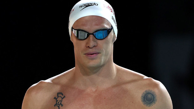 Cody Simpson ahead of his 100m freestyle heat at Australia's Paris 2024 swimming trials.