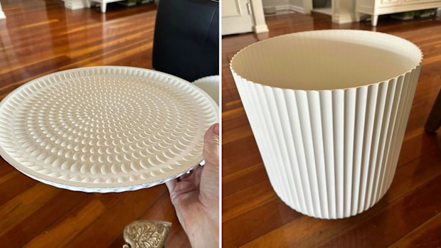 Side table hack using Kmart planter and tray