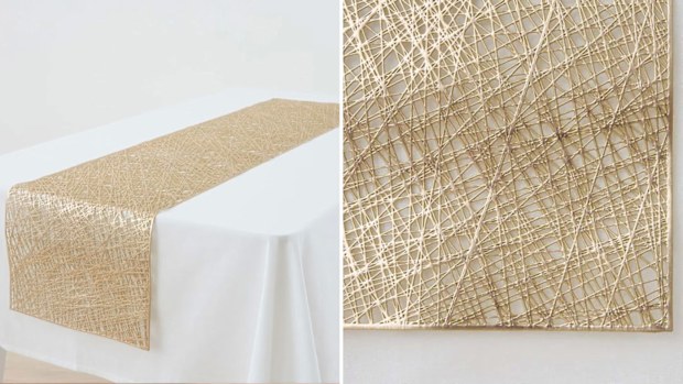 Gold scribble table runner, Kmart