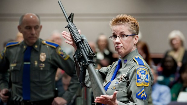 The Bushmaster AR-15 rifle has been used in multiple mass shootings in the US, including at Sandy Hook.