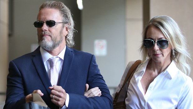 Australian actor Craig McLachlan partner Vanessa Scammell arrive at the Melbourne Magistrates Court in Melbourne.