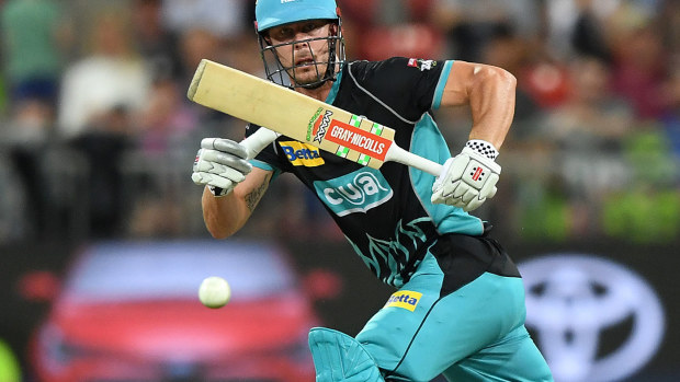 Chris Lynn in action for Brisbane Heat.