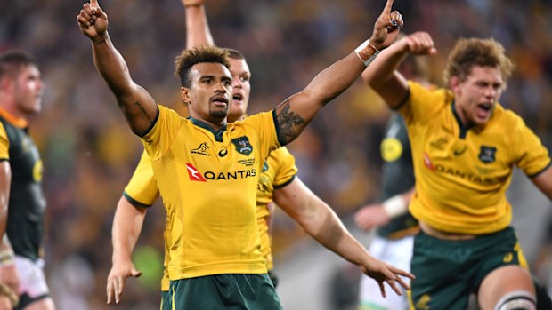 Will Genia celebrates with Wallabies
