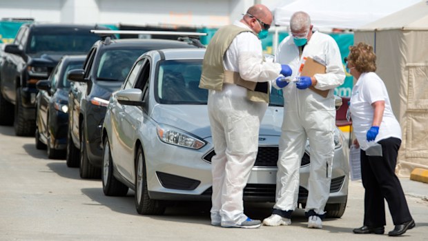 Healthcare workers in Louisiana, US