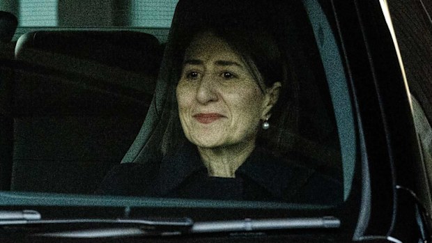 Former NSW Premier Gladys Berejiklian leaves her home in Northbridge.
