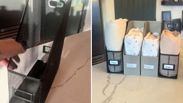 Sheet sets organised using magazine file holders.