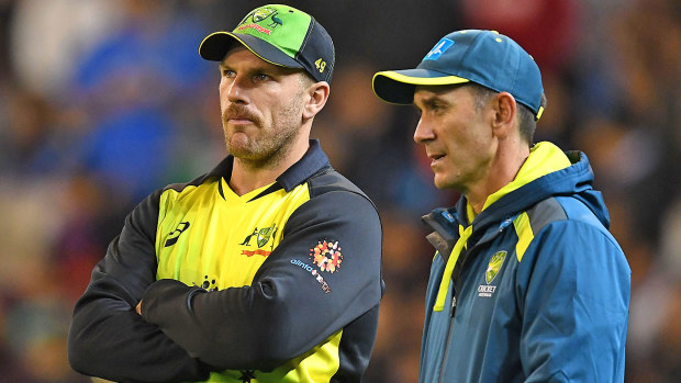 Aaron Finch and Justin Langer