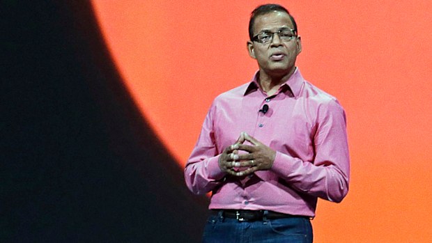 In this May 15, 2013, file photo, Amit Singhal, senior vice president and software engineer at Google Inc., speaks at Google I/O 2013 in San Francisco.