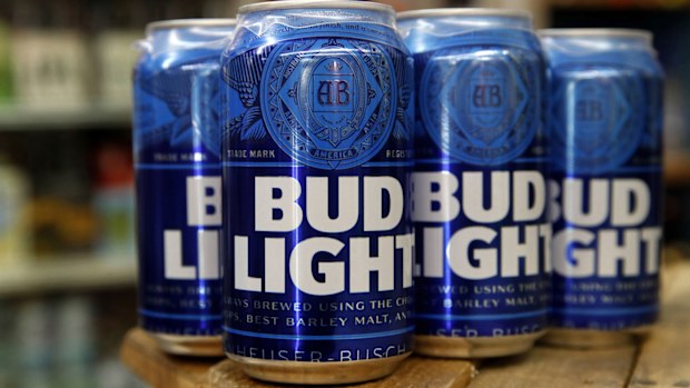 Cans of Bud Light beer 