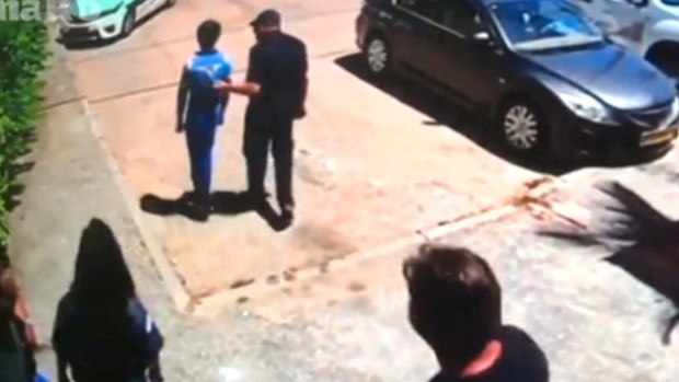 A still image from security footage published by Yediot Aharonot daily. 