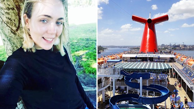 Jade Chamberlain worked for $4.30 an hour on board the Carnival Paradise. (Photos: Jade Chamberlain and Getty Images)
