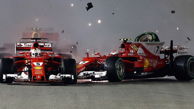 A crash between Ferrari teammates Sebastian Vettel and Kimi Raikkonen marred the 2017 Singapore Grand Prix.