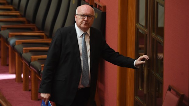 Attorney-General George Brandis during the debate on the Same Sex Marriage Plebiscite Bill. (AAP)