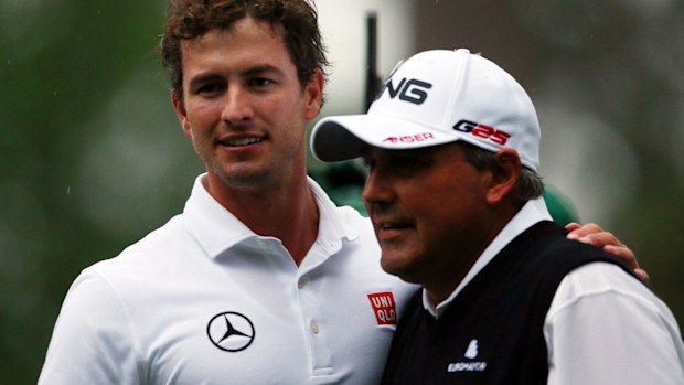 Angel Cabrera after his 2013 Masters playoff against Adam Scott.