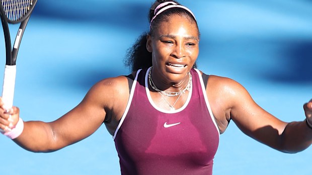  Serena Williams of the USA celebrates a point in the singles final against Jessica Pegula 