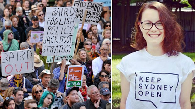 File photo of protesters holding bannersJacqui Munro (left)