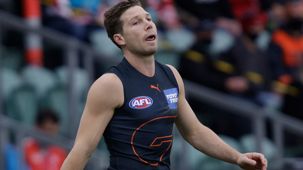 Toby Greene of the Giants looks 