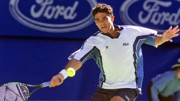 Australian Open at Melbourne Park. Mark Philippoussis in action