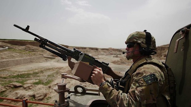An Australian soldier on patrol in Afghanistan in 2013.