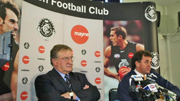 Denis Pagan and Carlton President, John Elliott in 2002