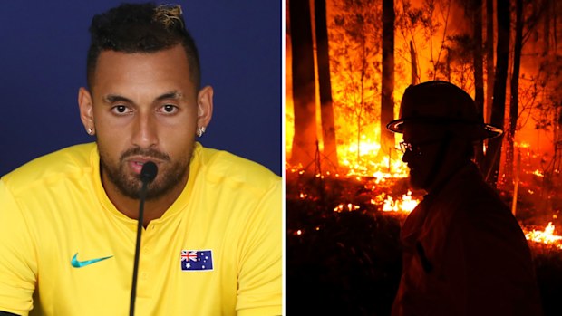 Nick Kyrgios kickstarts Tennis Australia bushfire support