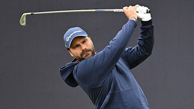 Romain Langasque of France tees off on the first hole on day one of The 152nd Open championship at Royal Troon on July 18, 2024 in Troon, Scotland. (Photo by Oisin Keniry/R&A/R&A via Getty Images)