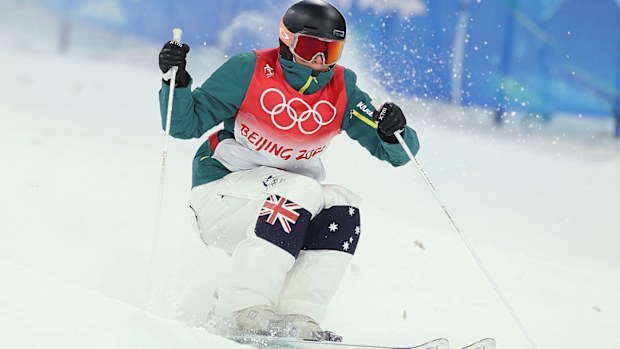 Jakara Anthony of Team Australia competes during the Women's Freestyle Skiing Moguls Qualification during the Beijing 2022 Winter Olympic Games 