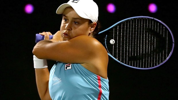 Ash Barty is ousted by Spain's Paula Badosa. (Getty)