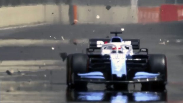 Russell crashes out of FP1