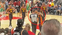 Dejounte Murray was seen approaching a referee following the Hawks' Game 4 loss to the Celtics