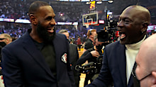 All appeared well between James and Jordan during their warm embrace at the NBA 75 gathering