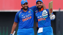 Rohit Sharma with Indian skipper Virat Kohli.