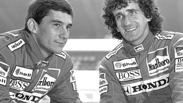 Ayrton Senna and Alain Prost during their time as McLaren teammates.