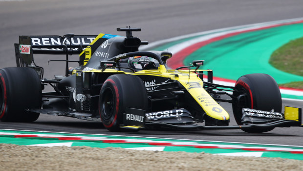 Daniel Ricciardo on the way to finishing third at Imola.