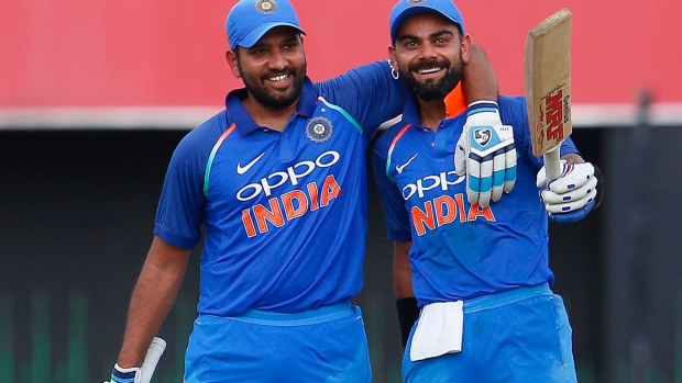 Rohit Sharma with Indian skipper Virat Kohli.