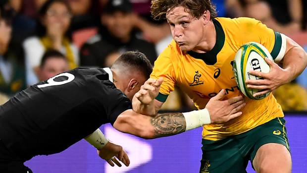Captain Michael Hooper in action for the Wallabies.