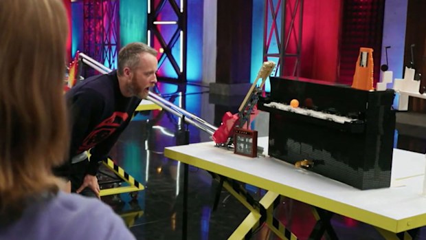 LEGO Masters 2023 Hamish Blake Gabby and Ryan build