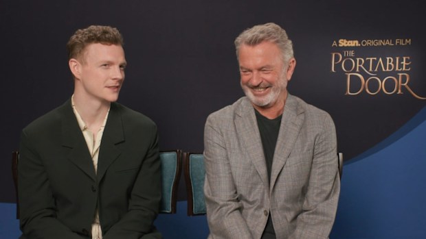 The Portable Door exclusive: Sam Neill and Patrick Gibson