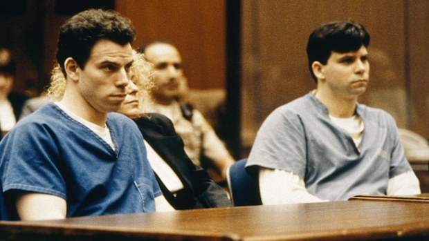 Lyle and Erik Menendez during their trial in Los Angeles in 1994.
