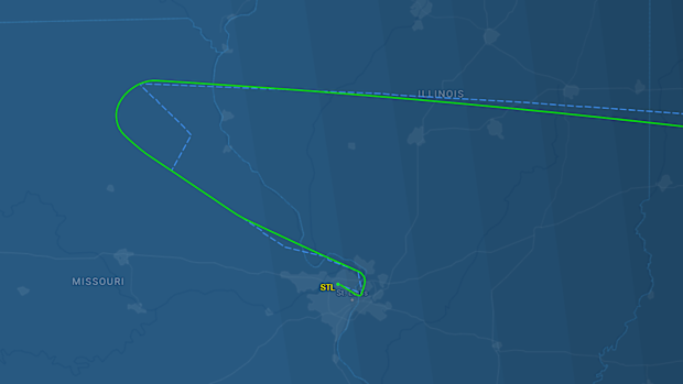 A flight tracking map of the plane carrying Anthony Albanese home from the United States, October 22, 2025.